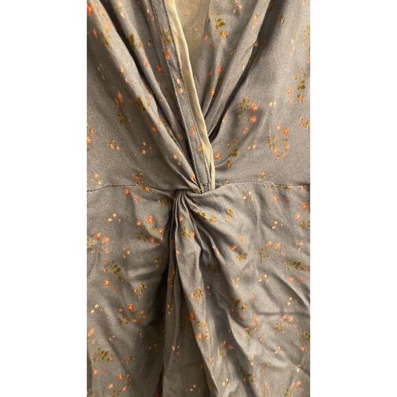 Jens Pirate Booty Women's Medium Blue Floral Maxi Twist Front Dress - Picture 2 of 8